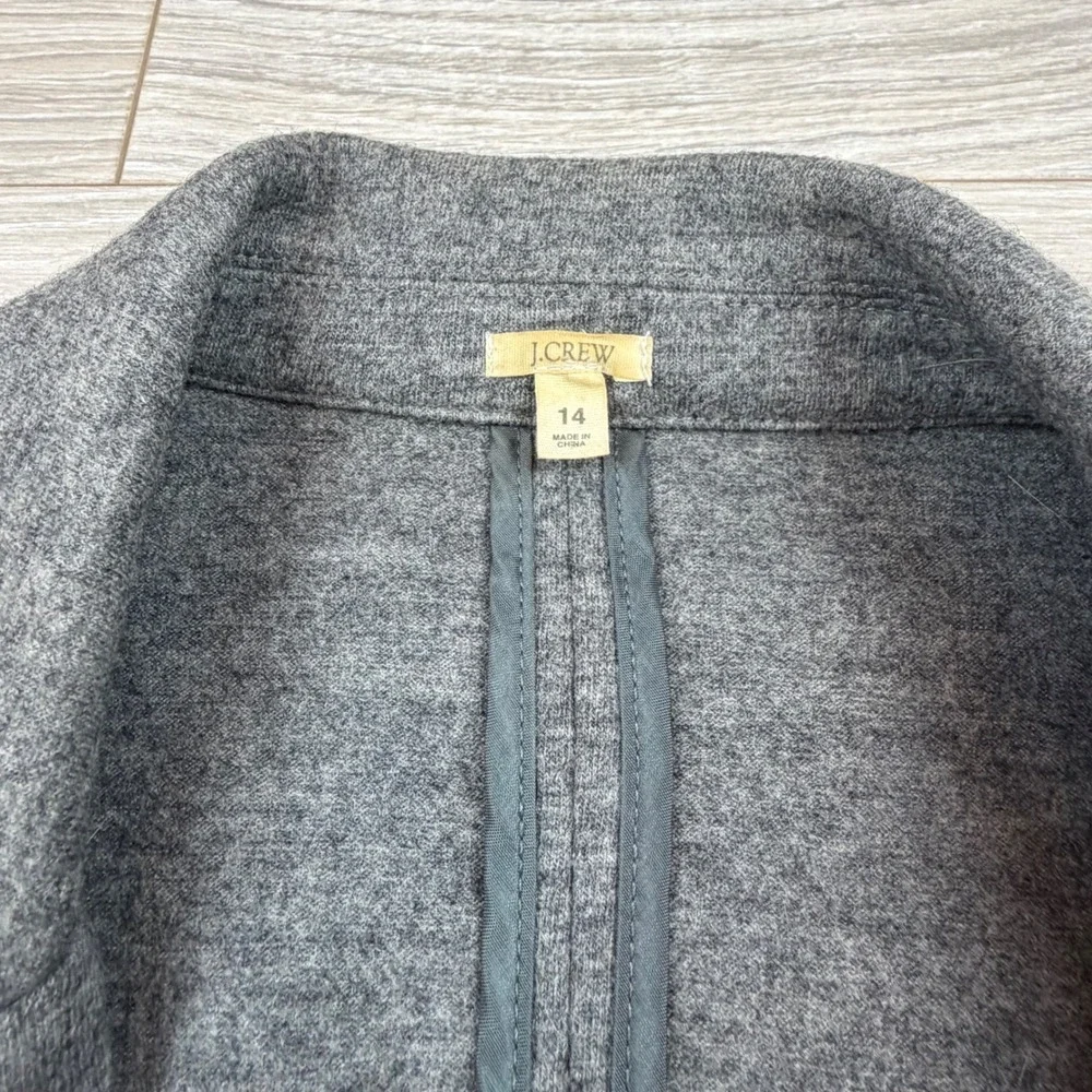 Vintage Y2K J Crew Women Double Breasted Gray Wool Blazer Size 14‎ Relaxed
